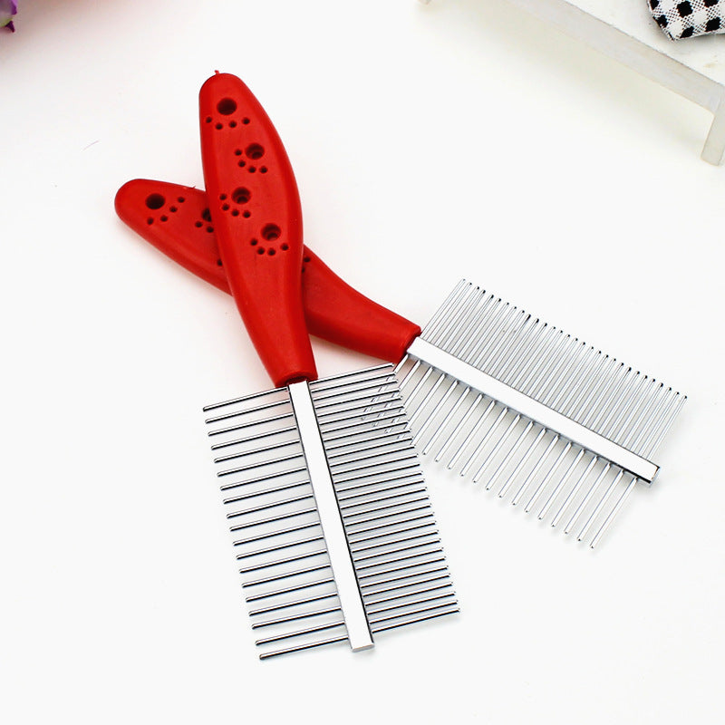 Double-row comb with shank footprint and dense teeth