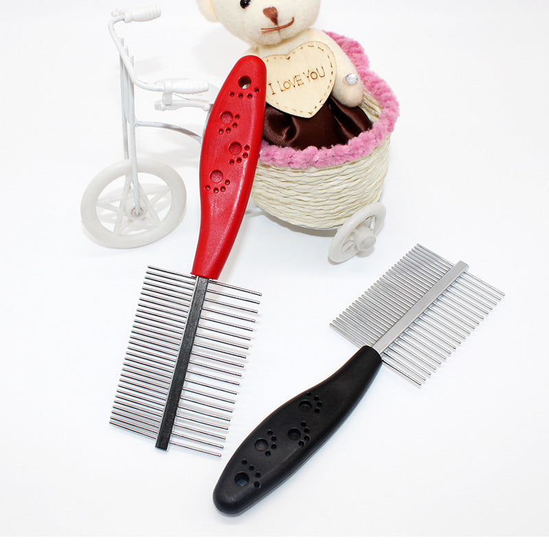 Double-row comb with shank footprint and dense teeth
