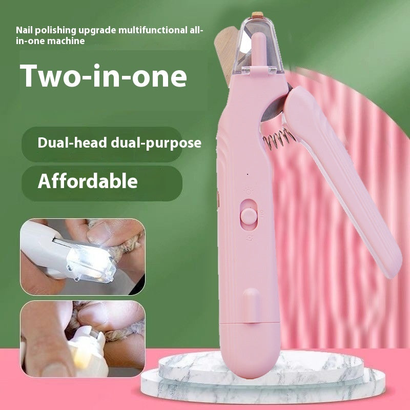 2-in-1 Pet Nail Clippers with LED Light