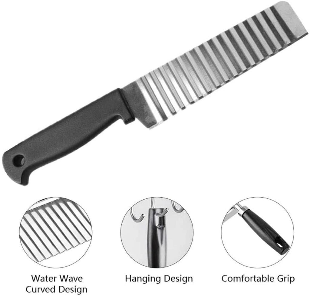 Black comb with water wave curved design, hanging feature, and comfortable grip on a white background.
