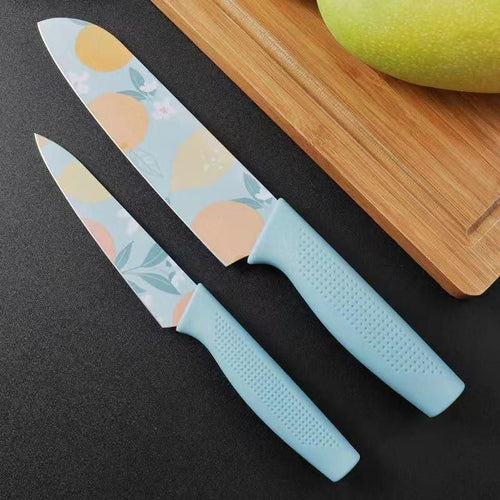 Floral Stainless Steel 3-Piece Kitchen Knife Set